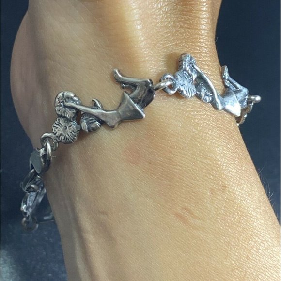 925 Sterling Silver My Way Cheerleader Link Bracelet 7.5 - Picture 6 of 8